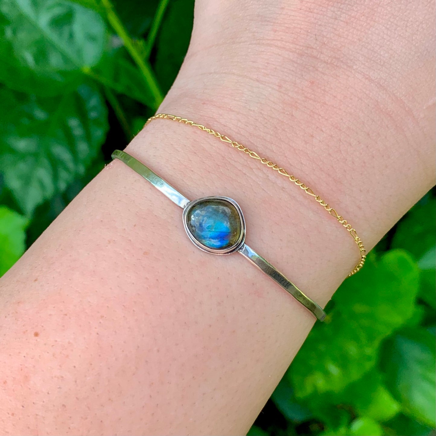 Labradorite Cuff Bracelet | Sterling Silver | Natural Crystal Bracelet | Gemstone Bracelet | Handmade | Gift | Gifting | Arm Cuff | Gifts
