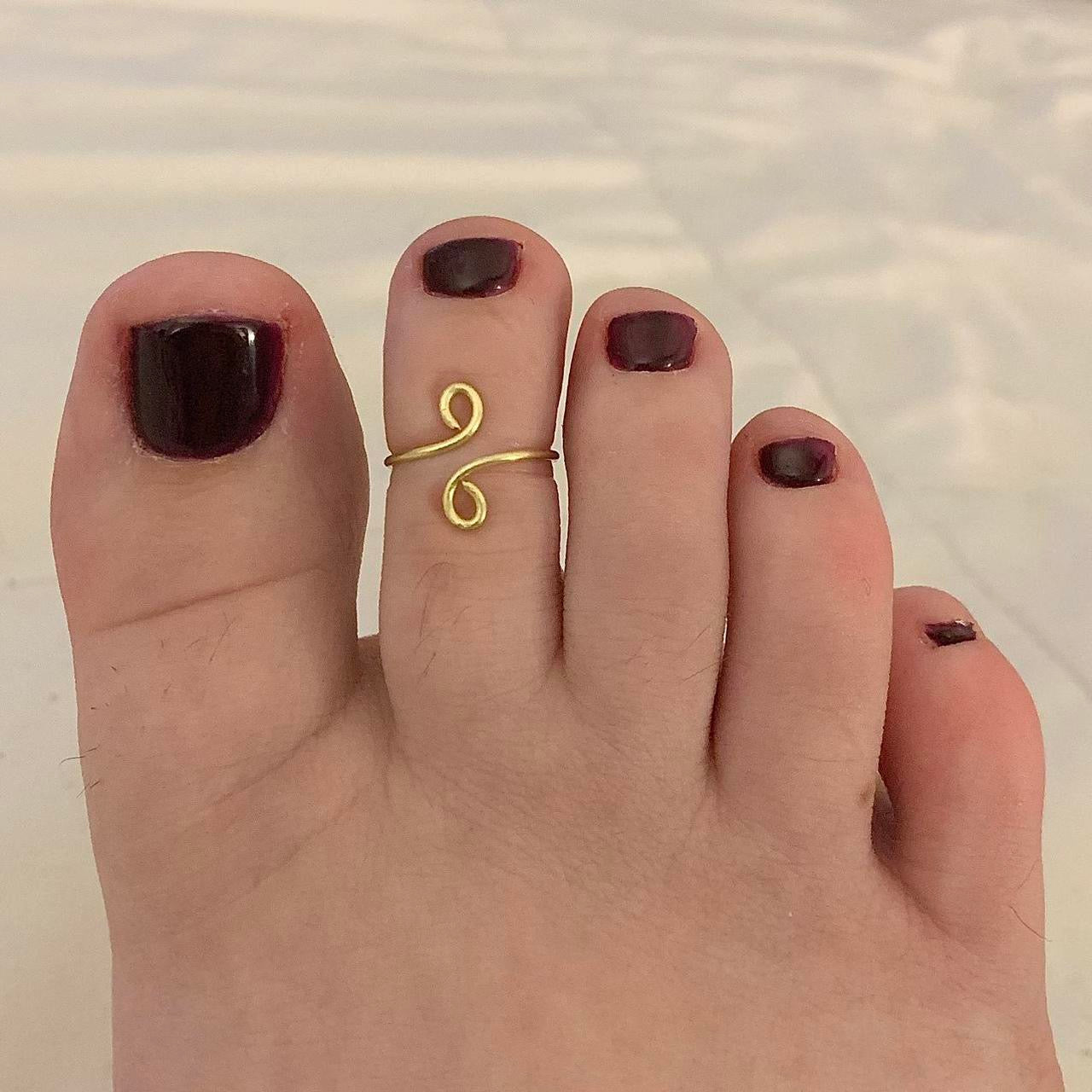 Brass Swirl Toe Ring