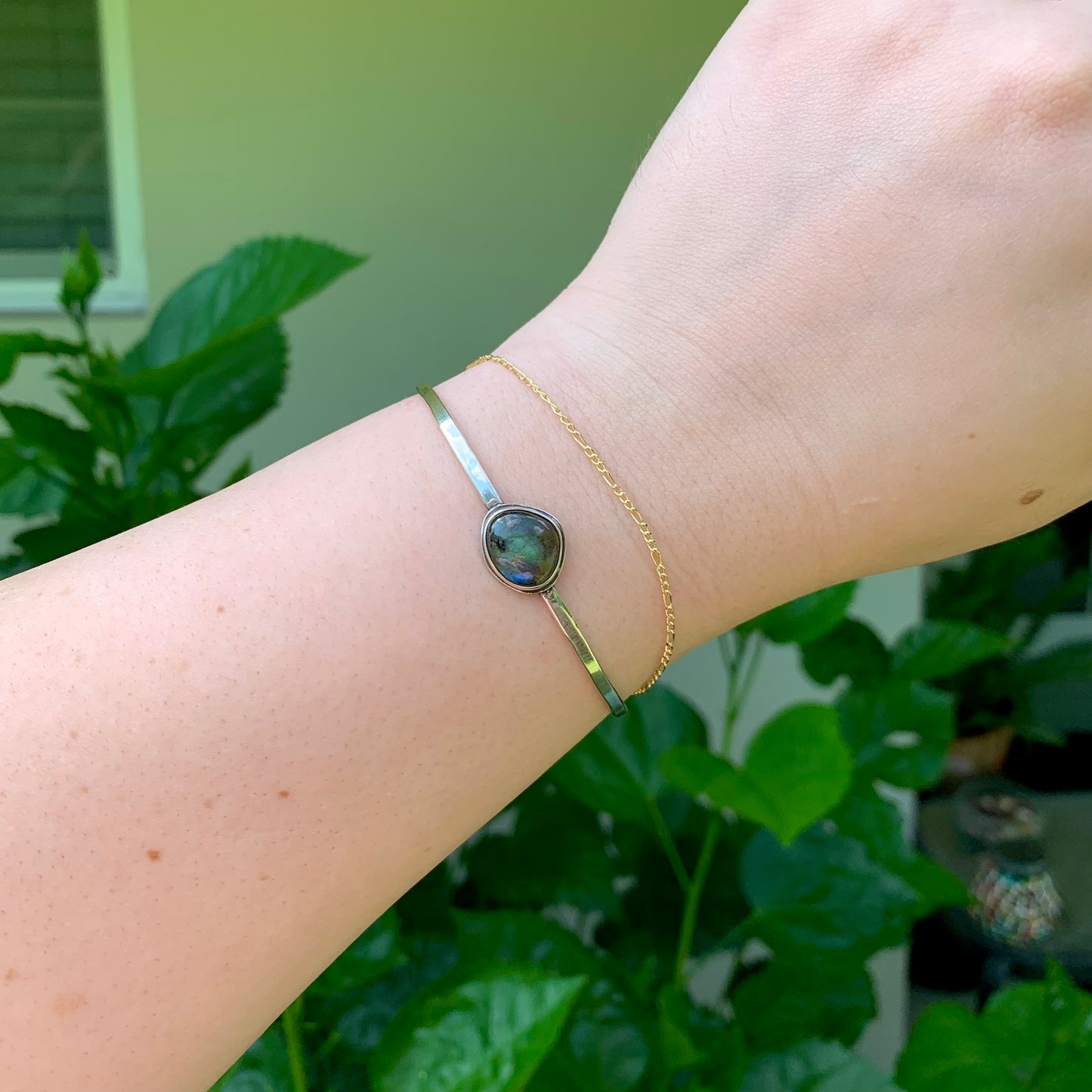 Labradorite Cuff Bracelet | Sterling Silver | Natural Crystal Bracelet | Gemstone Bracelet | Handmade | Gift | Gifting | Arm Cuff | Gifts