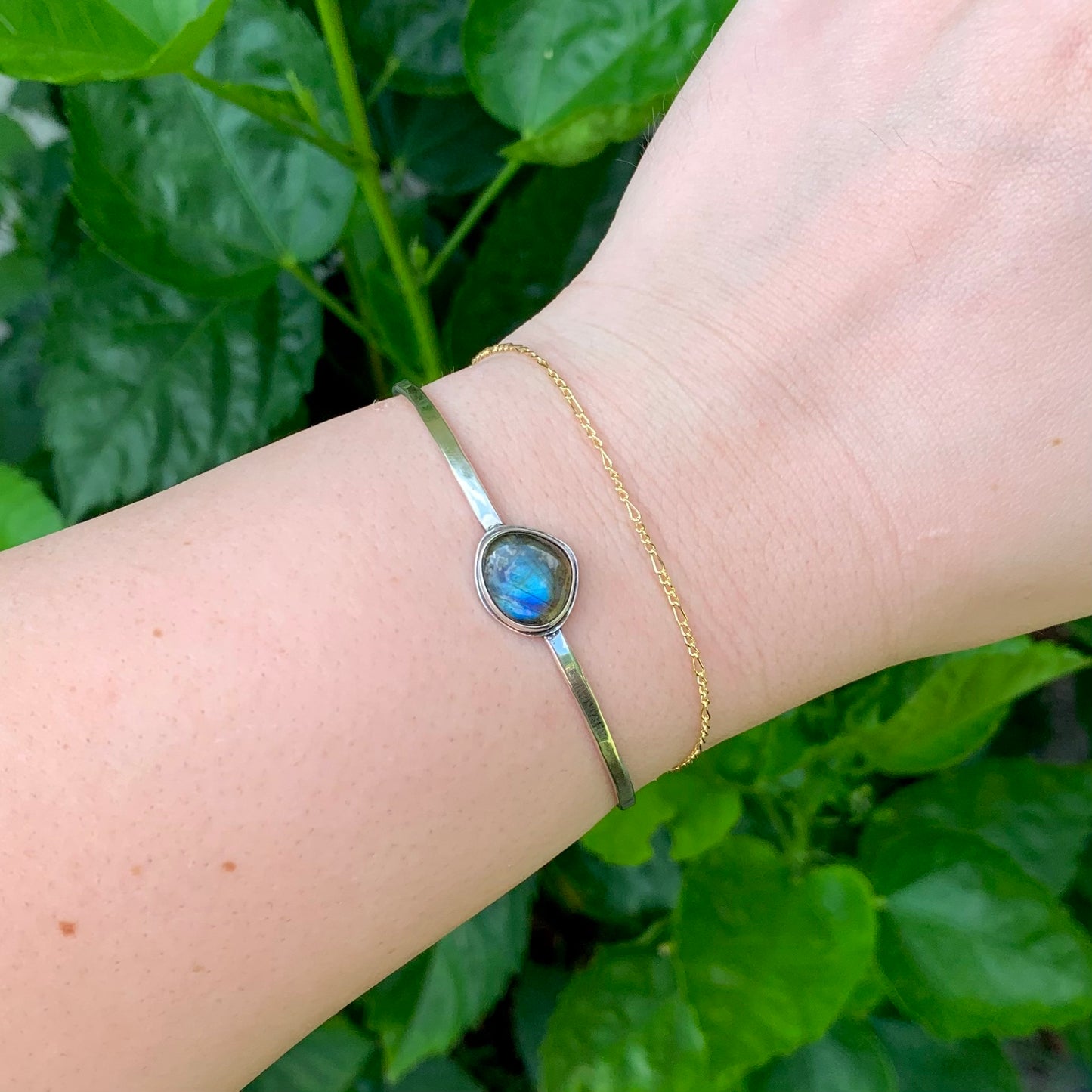 Labradorite Cuff Bracelet | Sterling Silver | Natural Crystal Bracelet | Gemstone Bracelet | Handmade | Gift | Gifting | Arm Cuff | Gifts