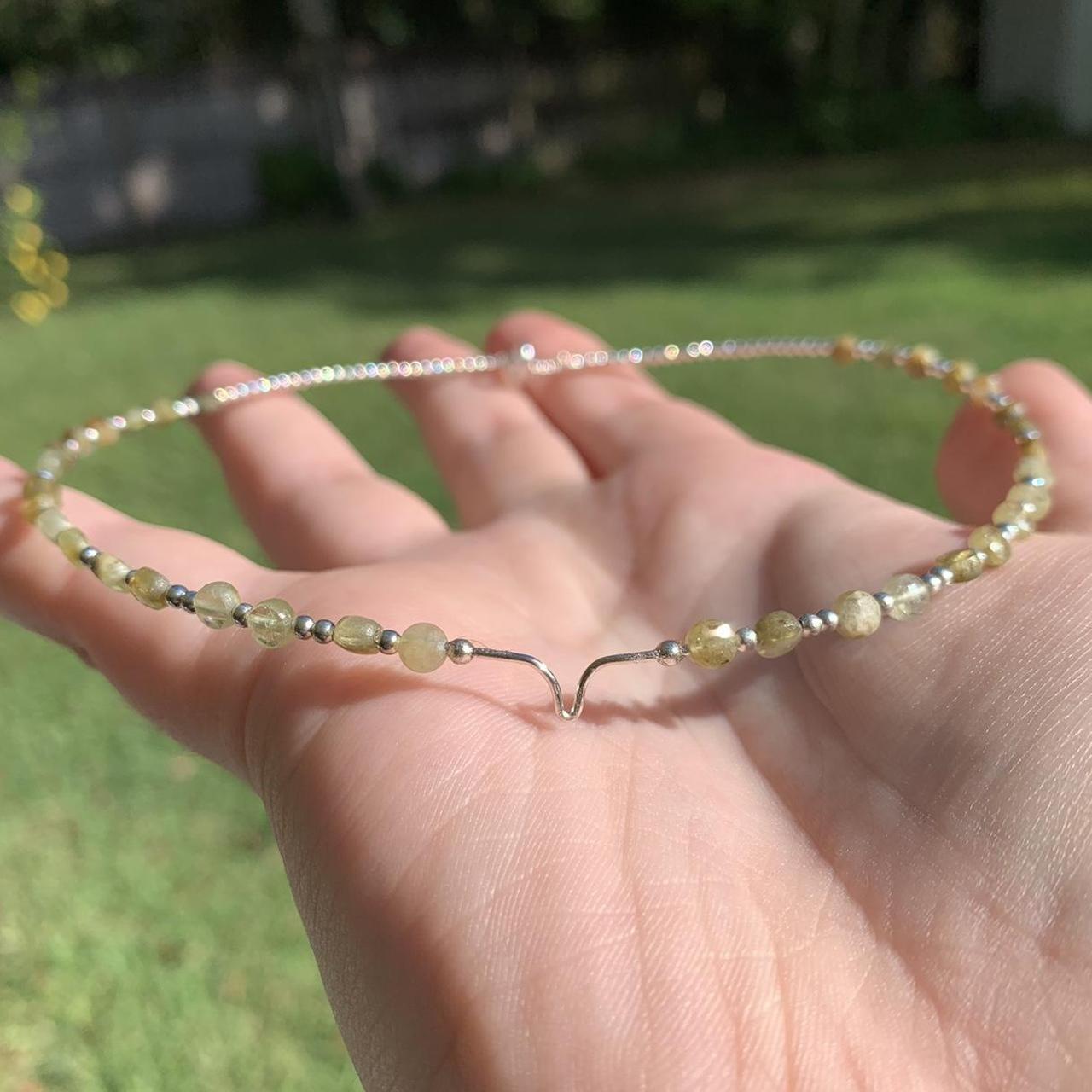 Green Lapis Choker in Silver