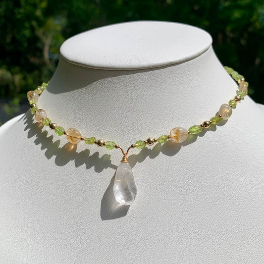 Peridot, Citrine & Quartz Choker