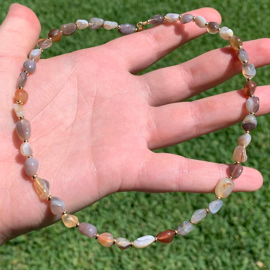 Botswana Agate Crystal Necklace