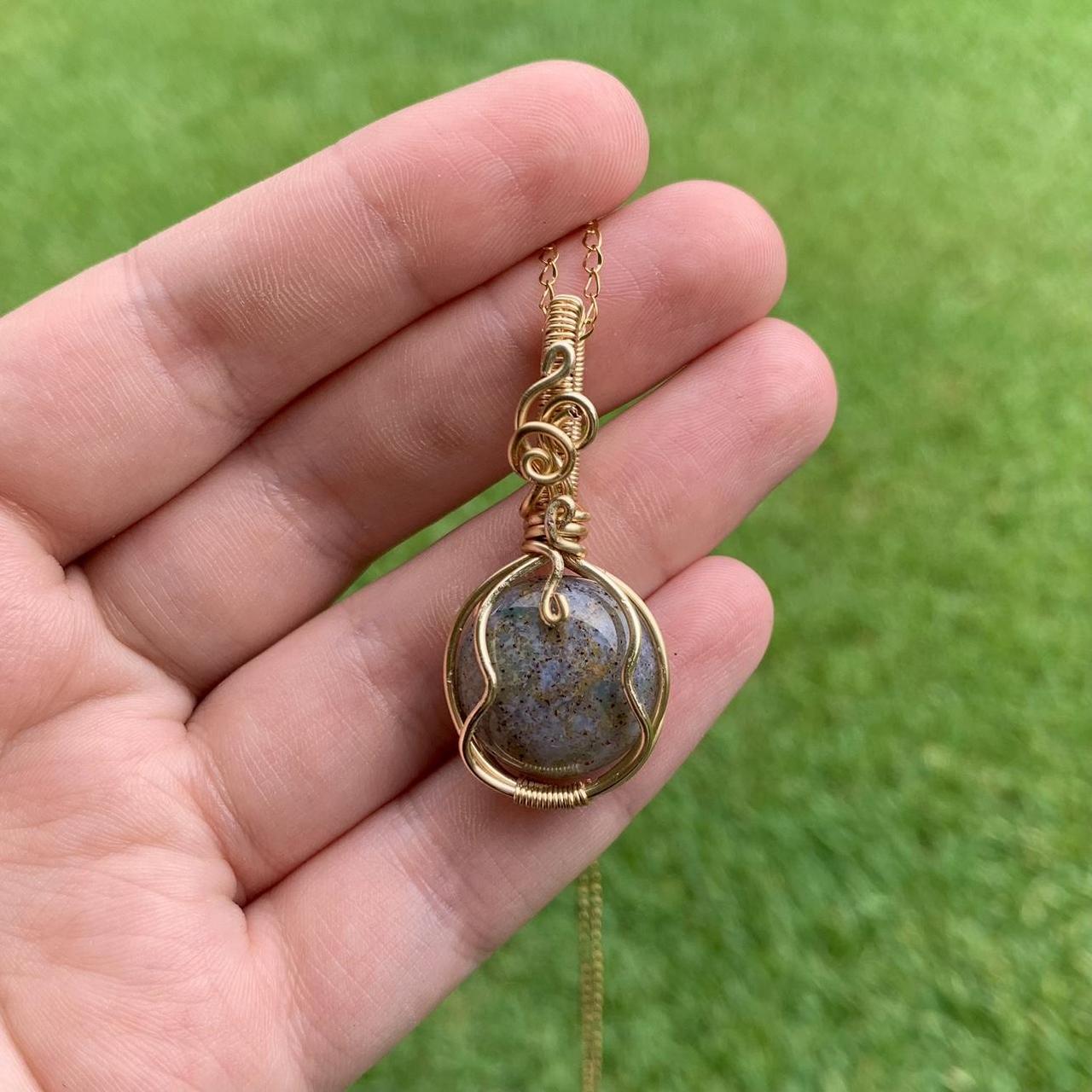 Indian Agate Gold Pendant