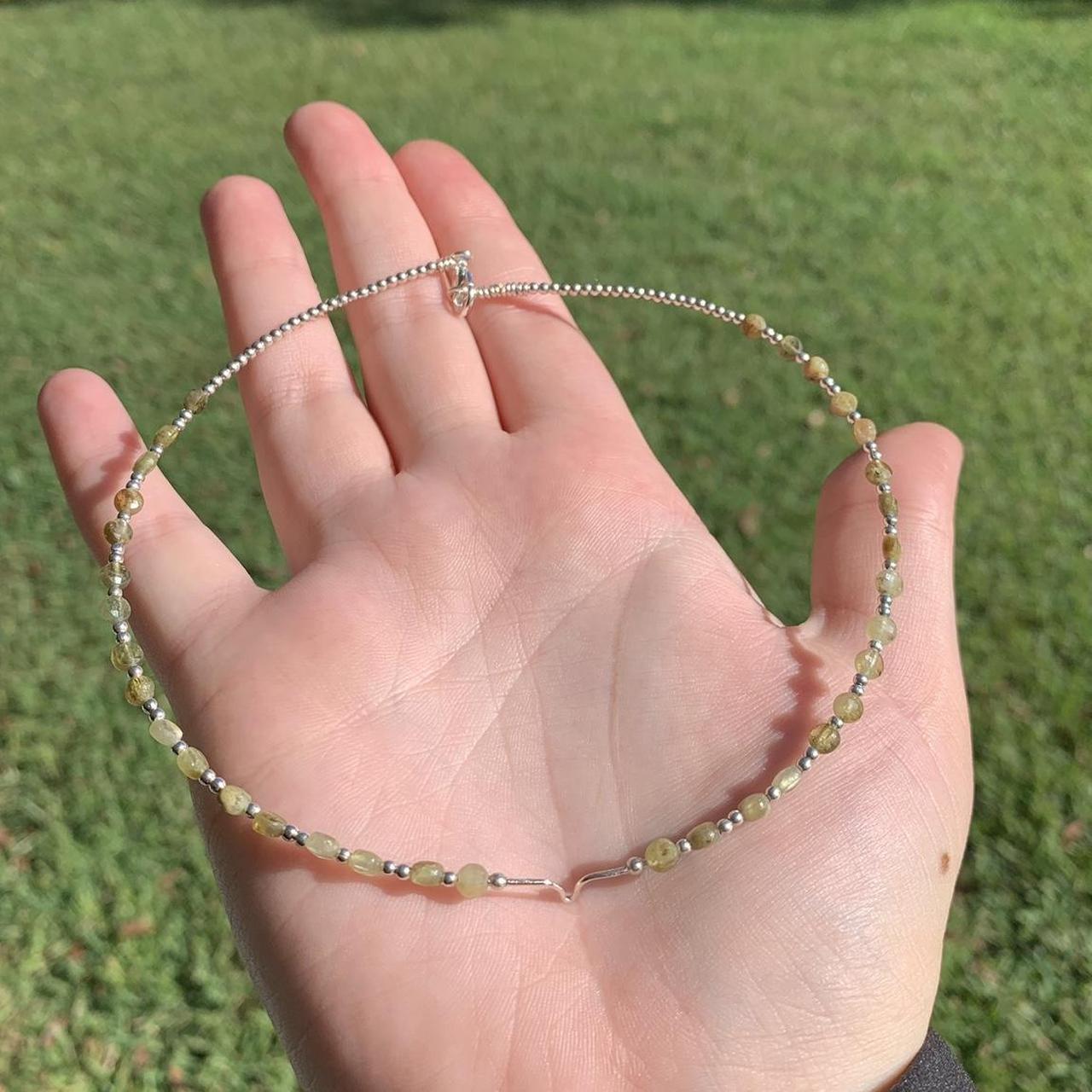 Green Lapis Choker in Silver