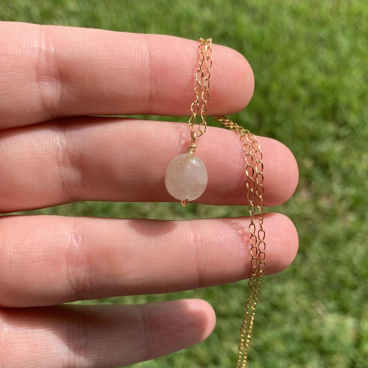 Gold Rutilated Quartz Necklace