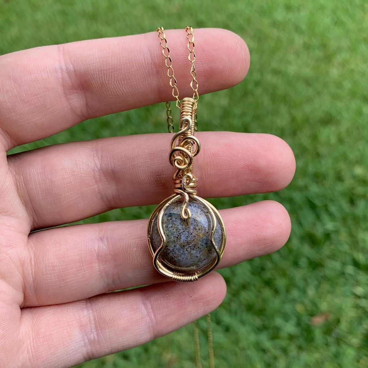 Indian Agate Gold Pendant