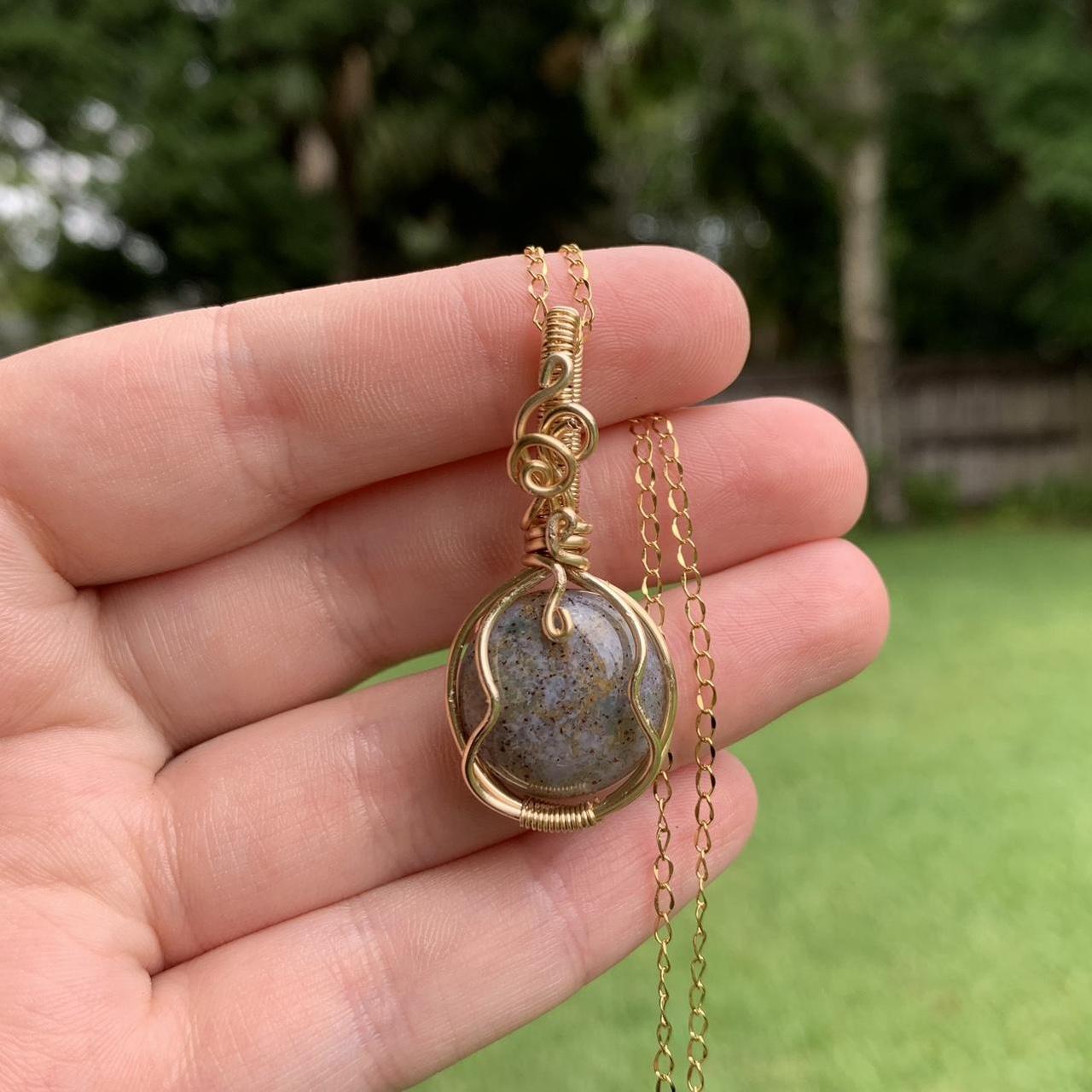 Indian Agate Gold Pendant