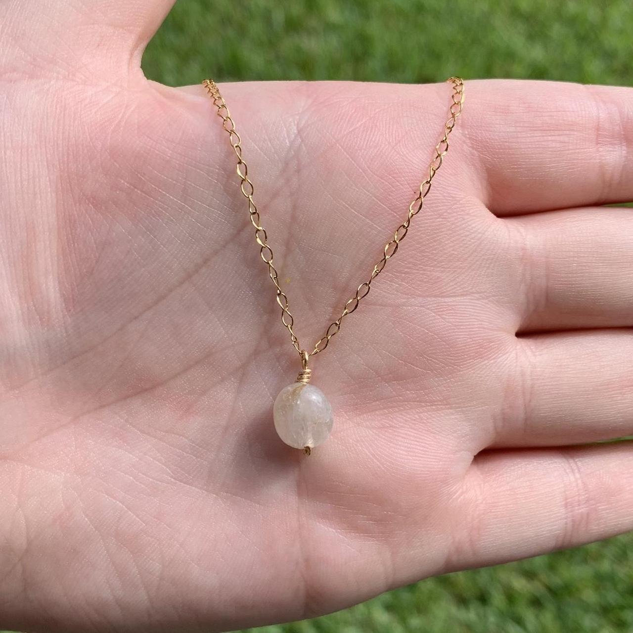 Gold Rutilated Quartz Necklace