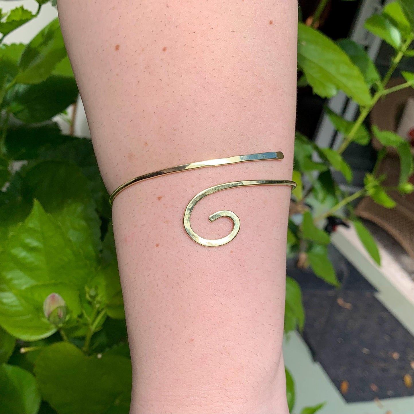 Custom Arm Cuff | Hammered Swirl Arm Cuff | Armlet | Bracelet | Bohemian | Goddess | Band | Bangle | Jewelry | Gift | Matching |